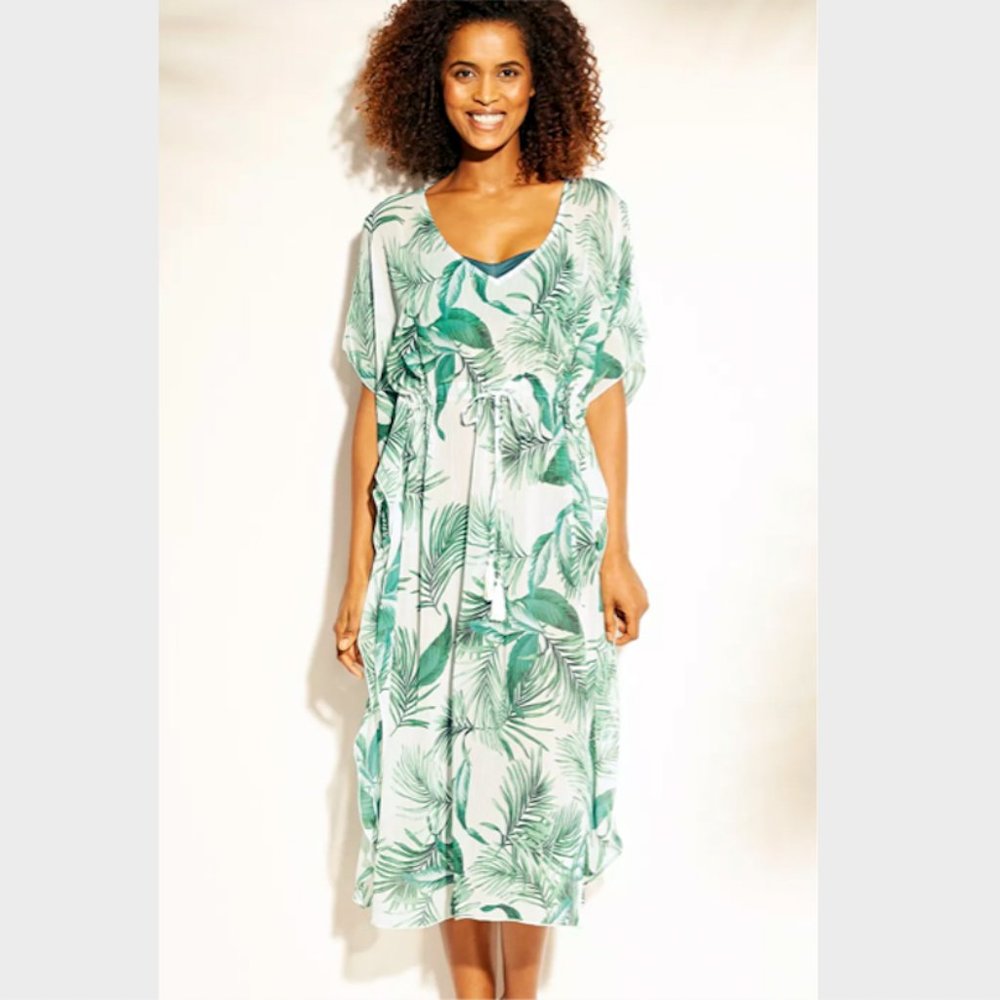 Tropical Beach Sheer Long Cover Up